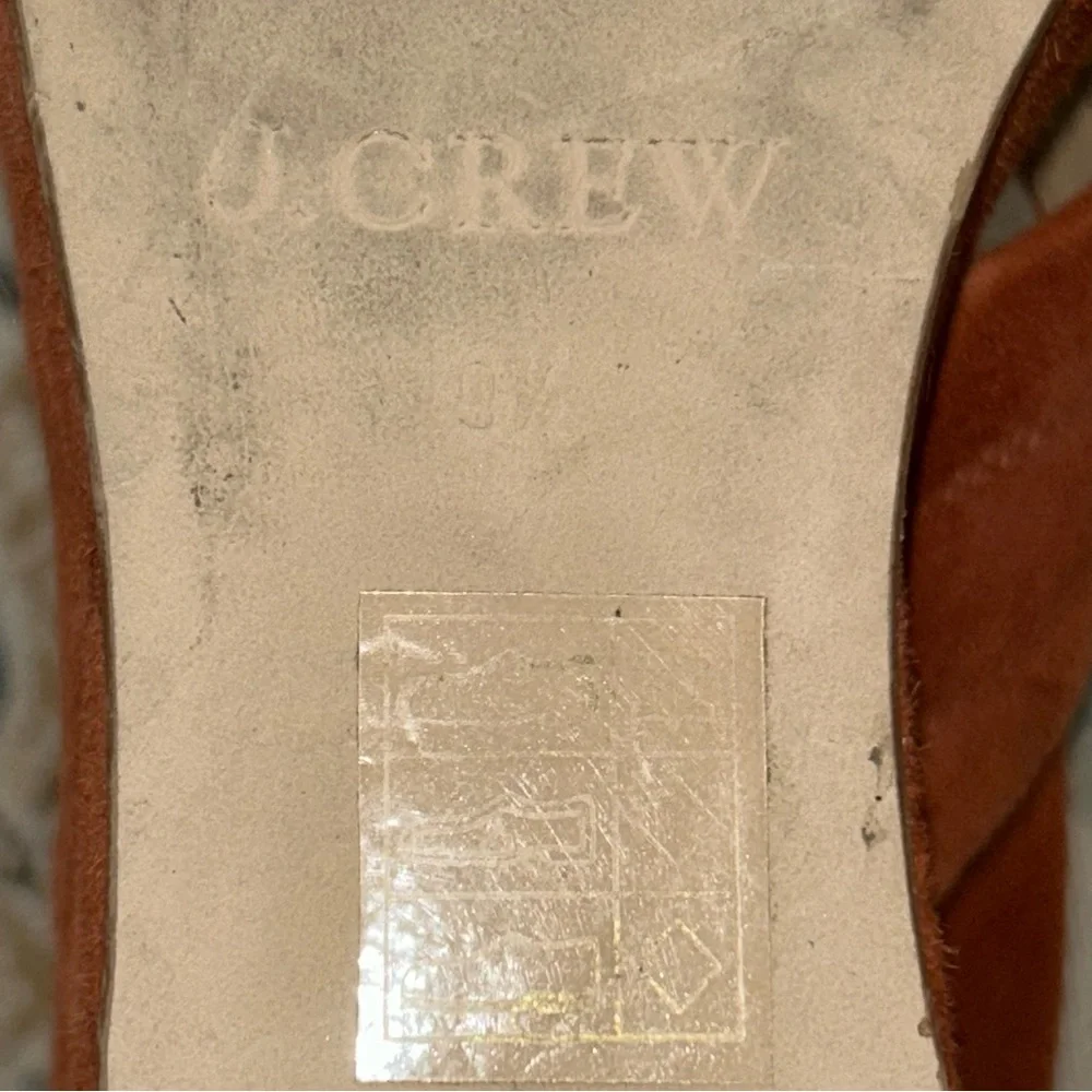 J. Crew Marcie  Rust Suede Strappy Wedge Open Toe Platform Heels Sandals Sz 9.5